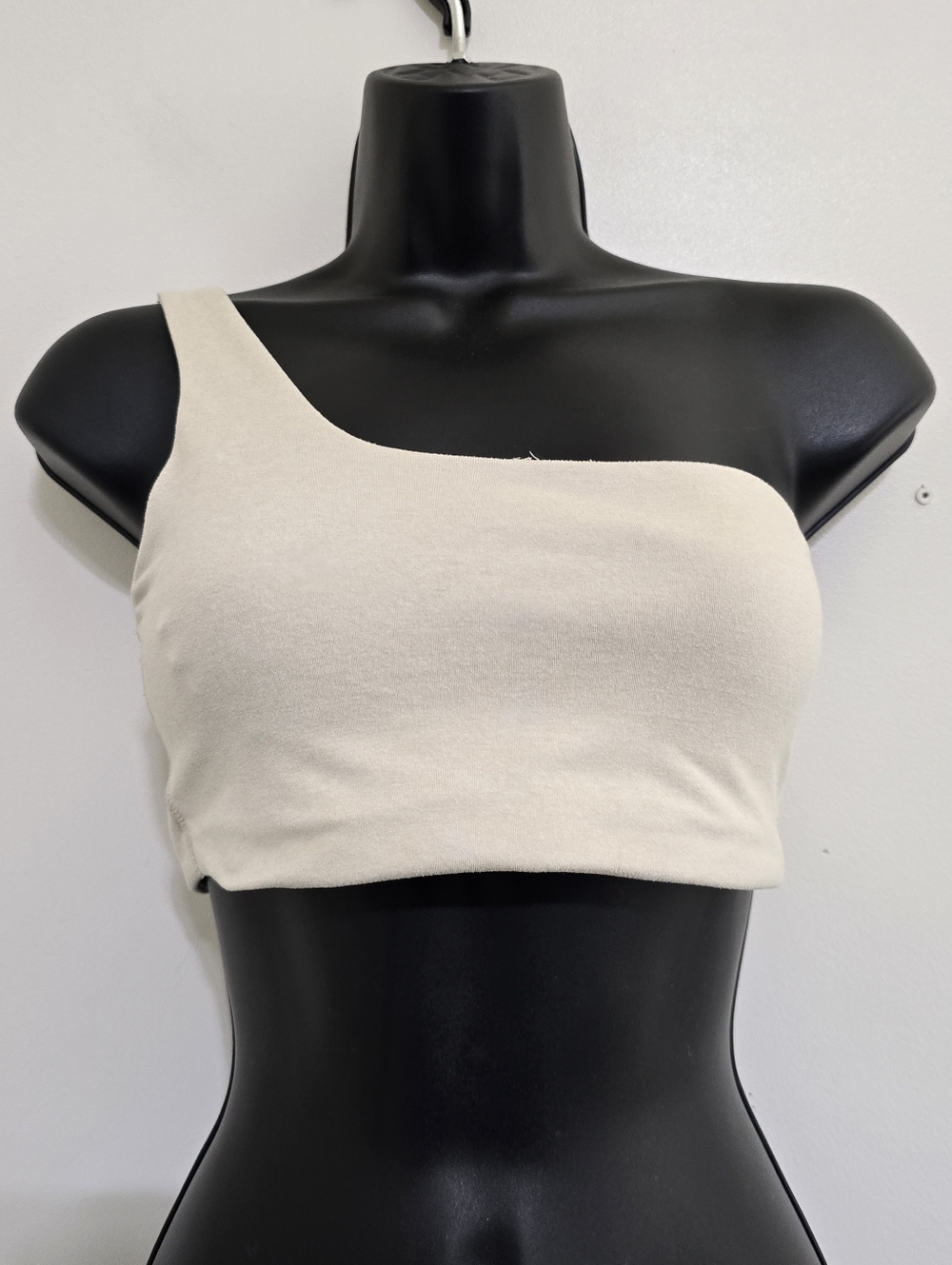 OFFLINE aerie size Small One Shoulder Sports Bra Cream Beige - Picture 2 of 6
